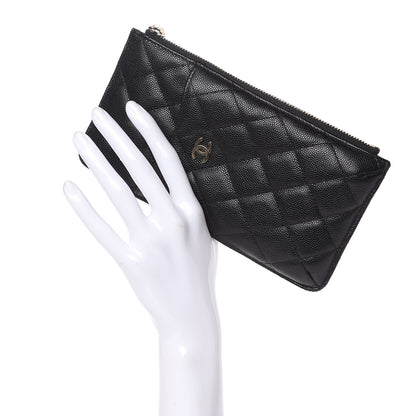 Chanel Caviar Quilted Classic Flat Wallet Pouch Black 2 of 9