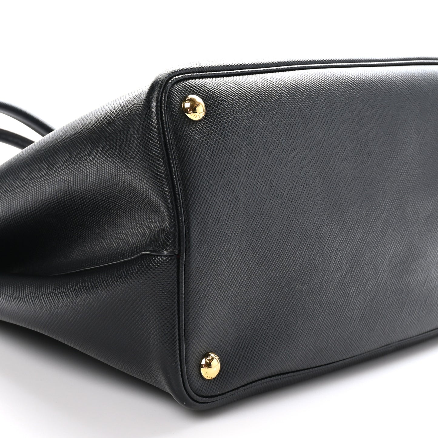 Saffiano Cuir Large Double Bag Black Fuoco