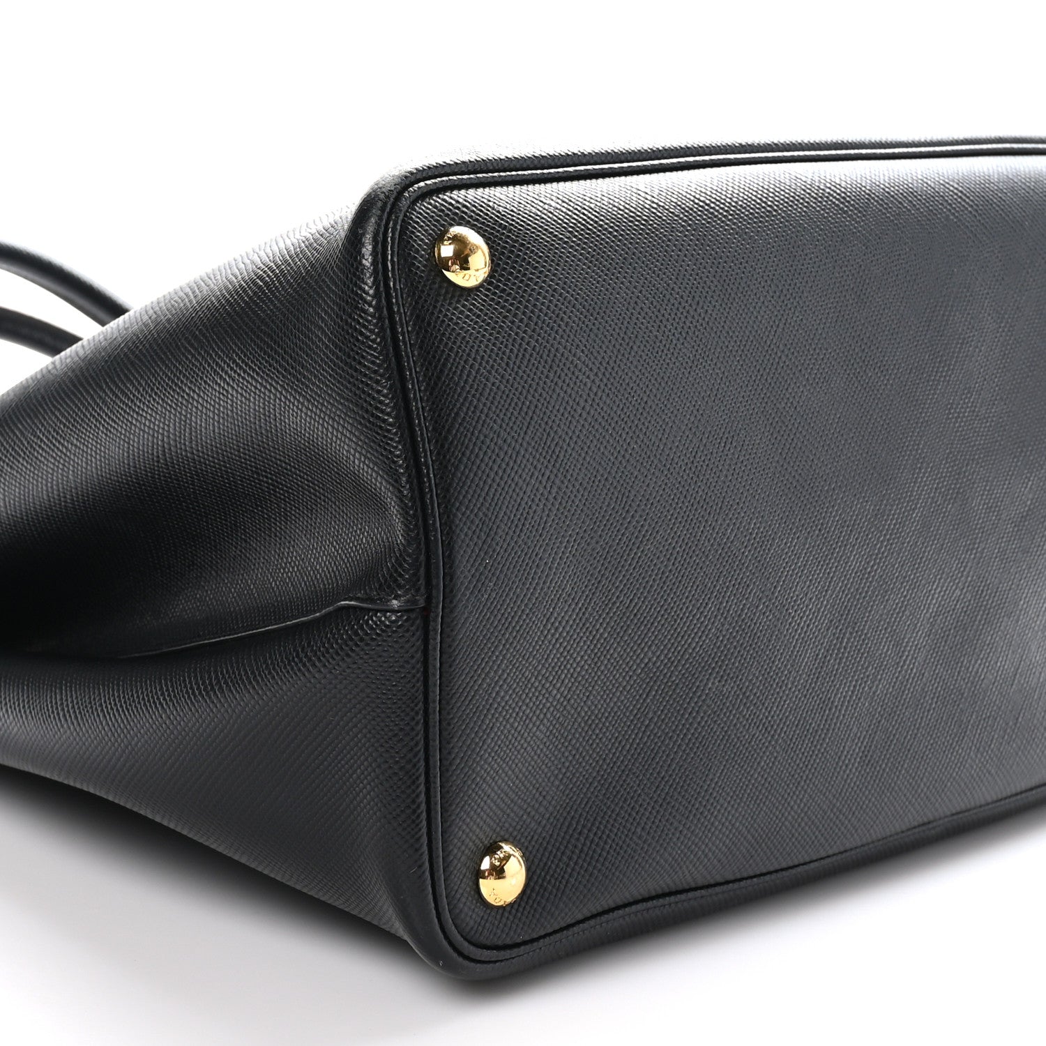 Prada Saffiano Cuir Large Double Bag Black Fuoco 8 of 9