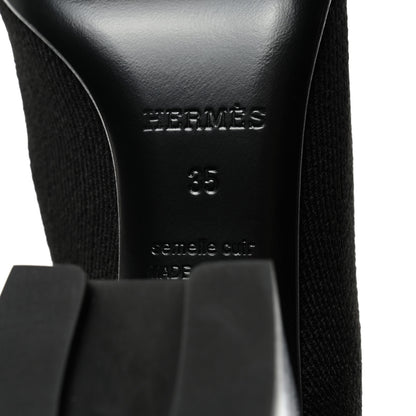Hermes Knit Calfskin Volver Ankle Boots 35 Black 6 of 9