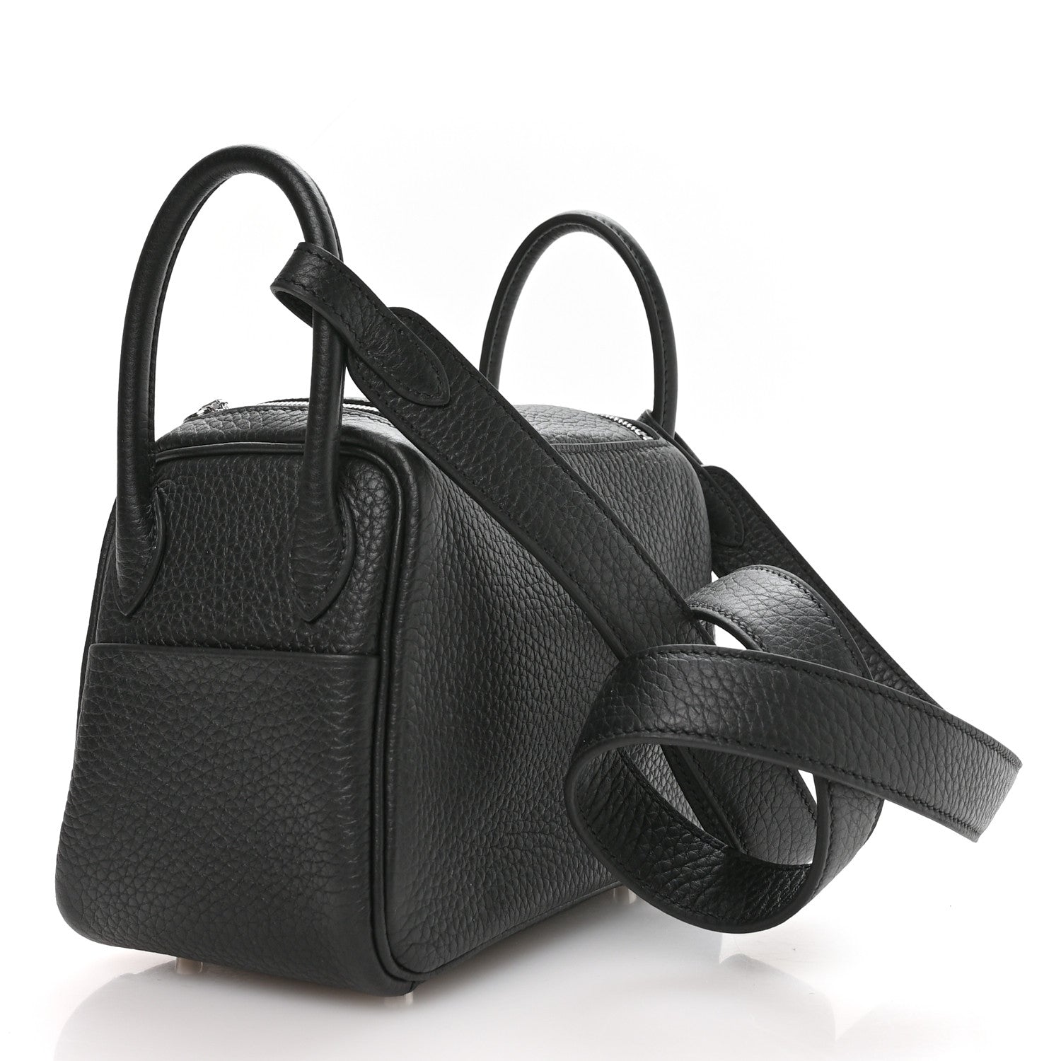 Hermes Taurillon Clemence Mini Lindy 20 Black 3 of 11