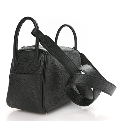 Hermes Taurillon Clemence Mini Lindy 20 Black 3 of 11