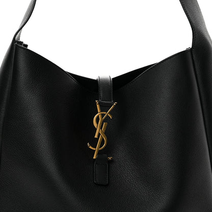 Saint Laurent Smooth Calfskin Large Le 5 A 7 Soft Hobo Black 7 of 12