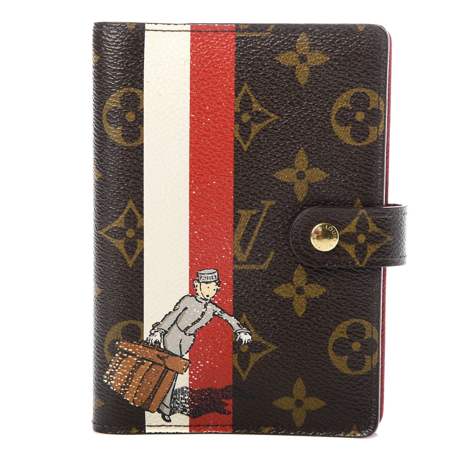 Louis Vuitton Monogram Groom Small Ring Agenda Cover Red 1 of 6