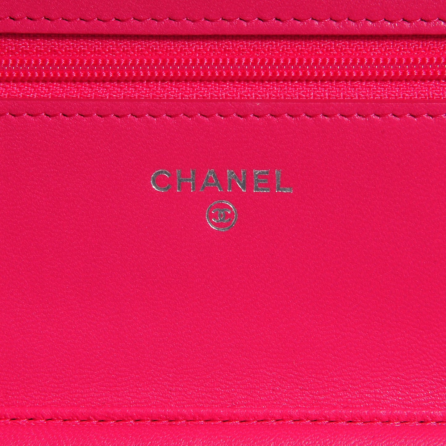 Lambskin Quilted Wallet On Chain WOC Fuchsia