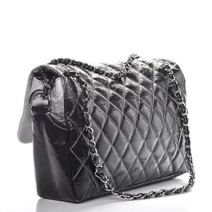 Chanel Vinyl Quilted Jumbo Melrose Degrade Flap Black 3 of 7