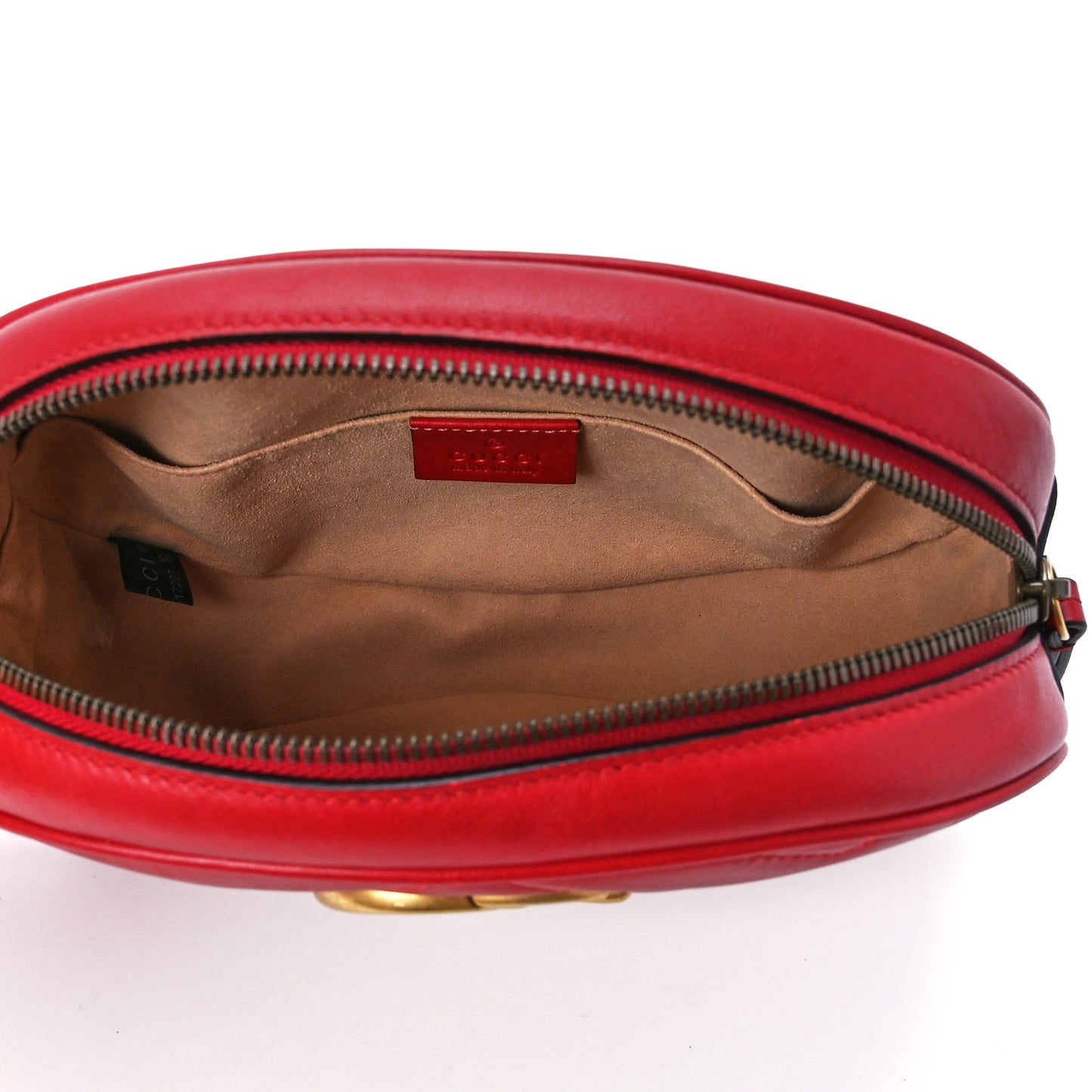 Calfskin Matelasse GG Marmont Belt Bag 105 42 Hibiscus Red