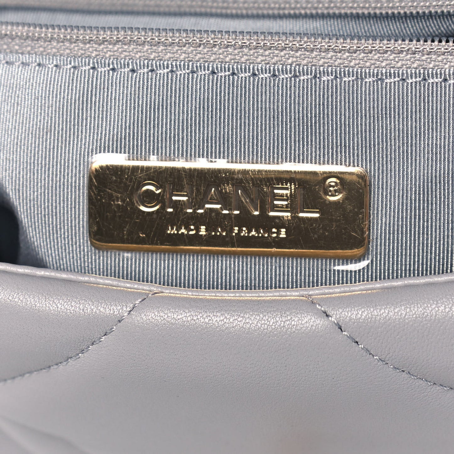 Lambskin Quilted Medium Chanel 19 Flap Grey