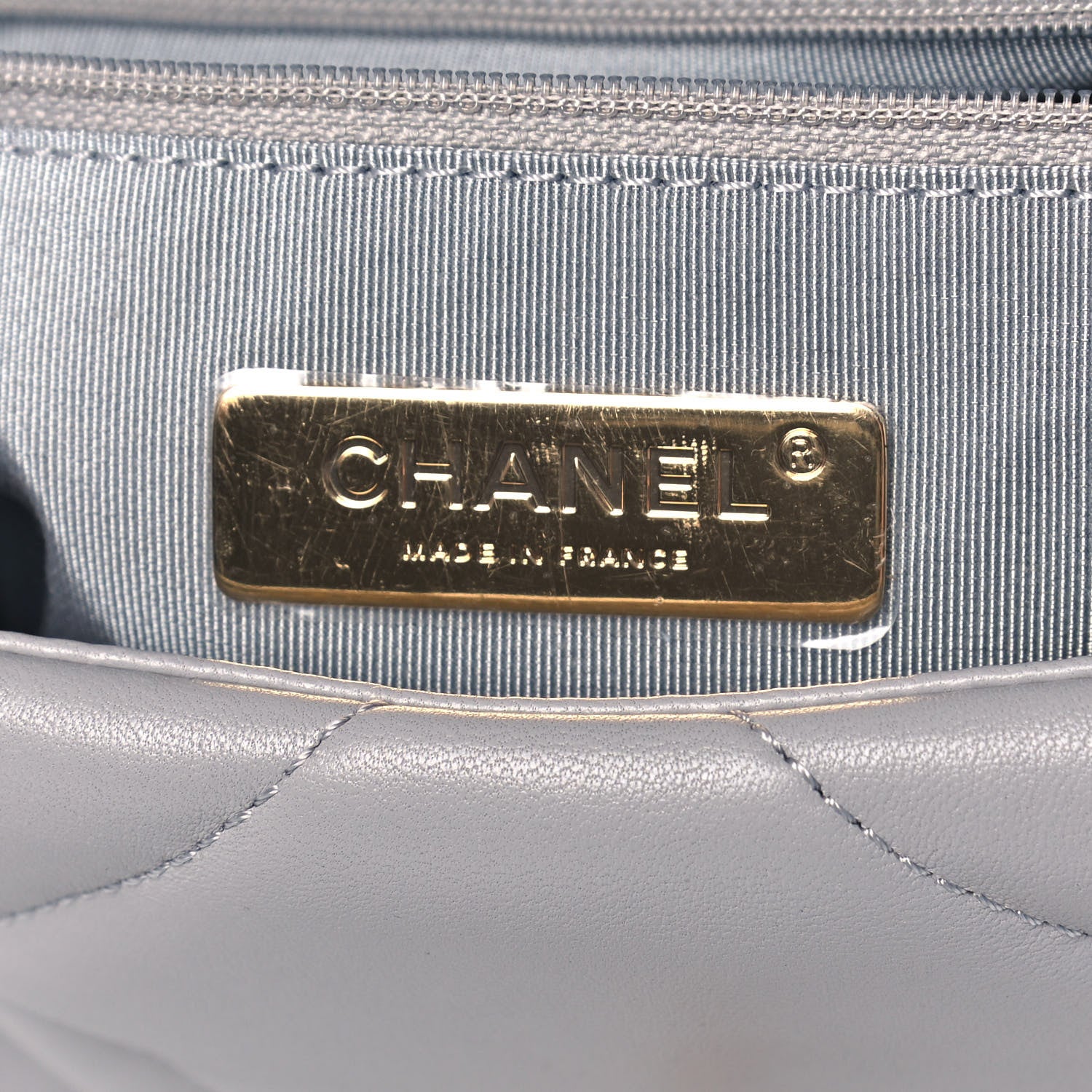 Chanel Lambskin Quilted Medium Chanel 19 Flap Grey 8 of 13