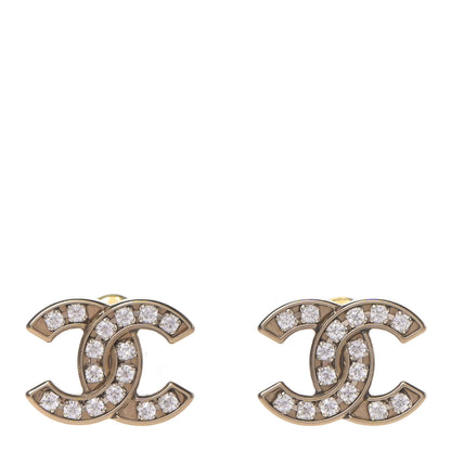 Chanel Crystal CC Earrings Gold 1 of 4