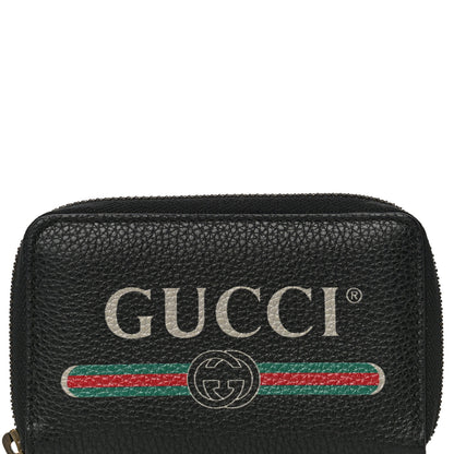Gucci Calfskin Logo Zip Around Card Case Black 7 of 9