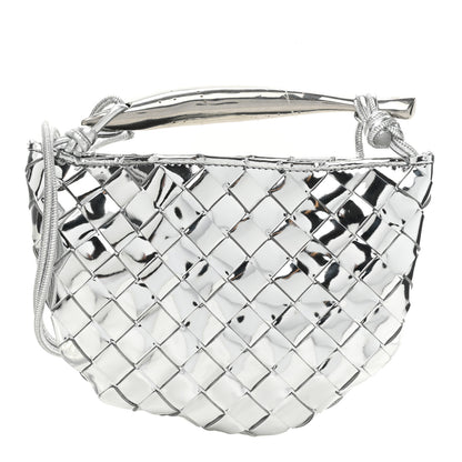 Bottega Veneta Mirror Laminated Nappa Intrecciato Mini Sardine Bag Silver 1 of 9