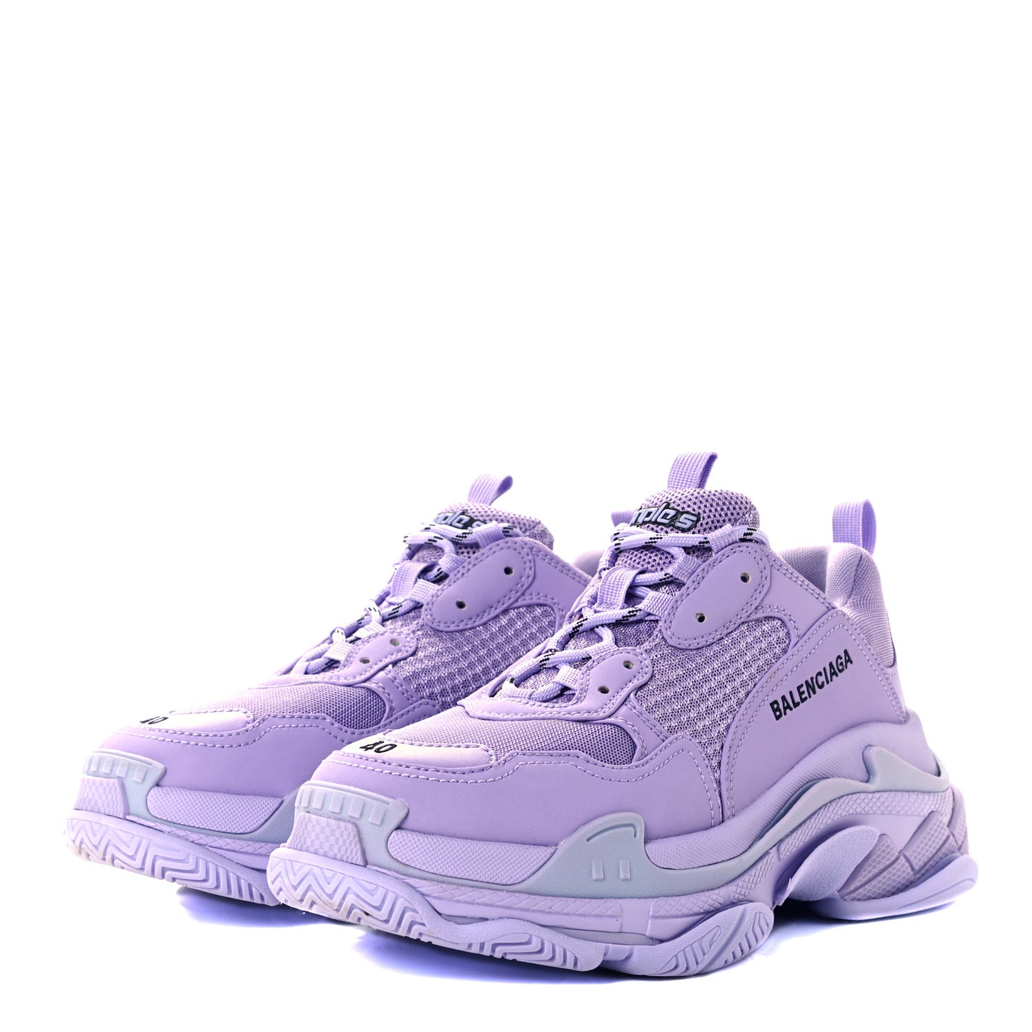 Fabric Mesh Womens Triple S Sneakers 40 Light Lilac