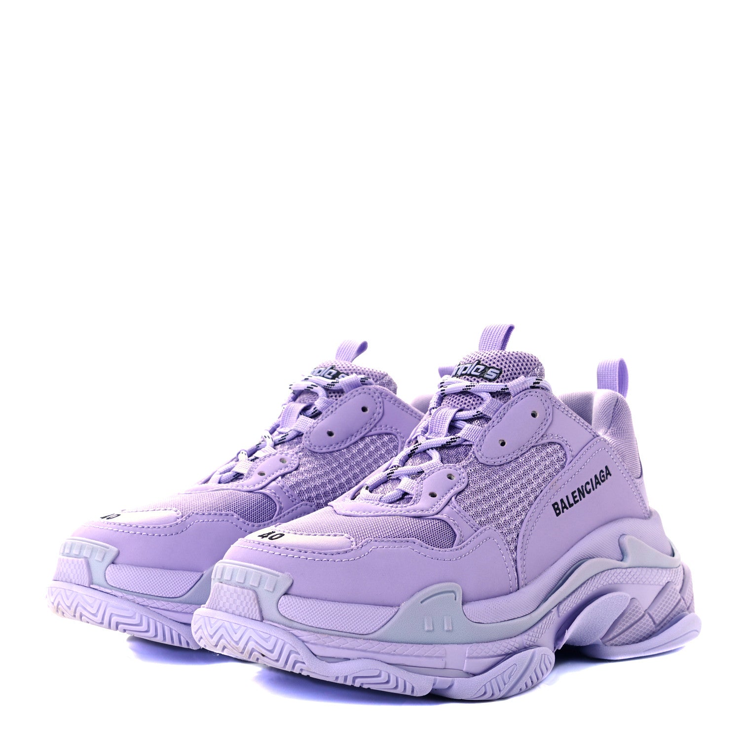 Balenciaga Fabric Mesh Womens Triple S Sneakers 40 Light Lilac 3 of 9