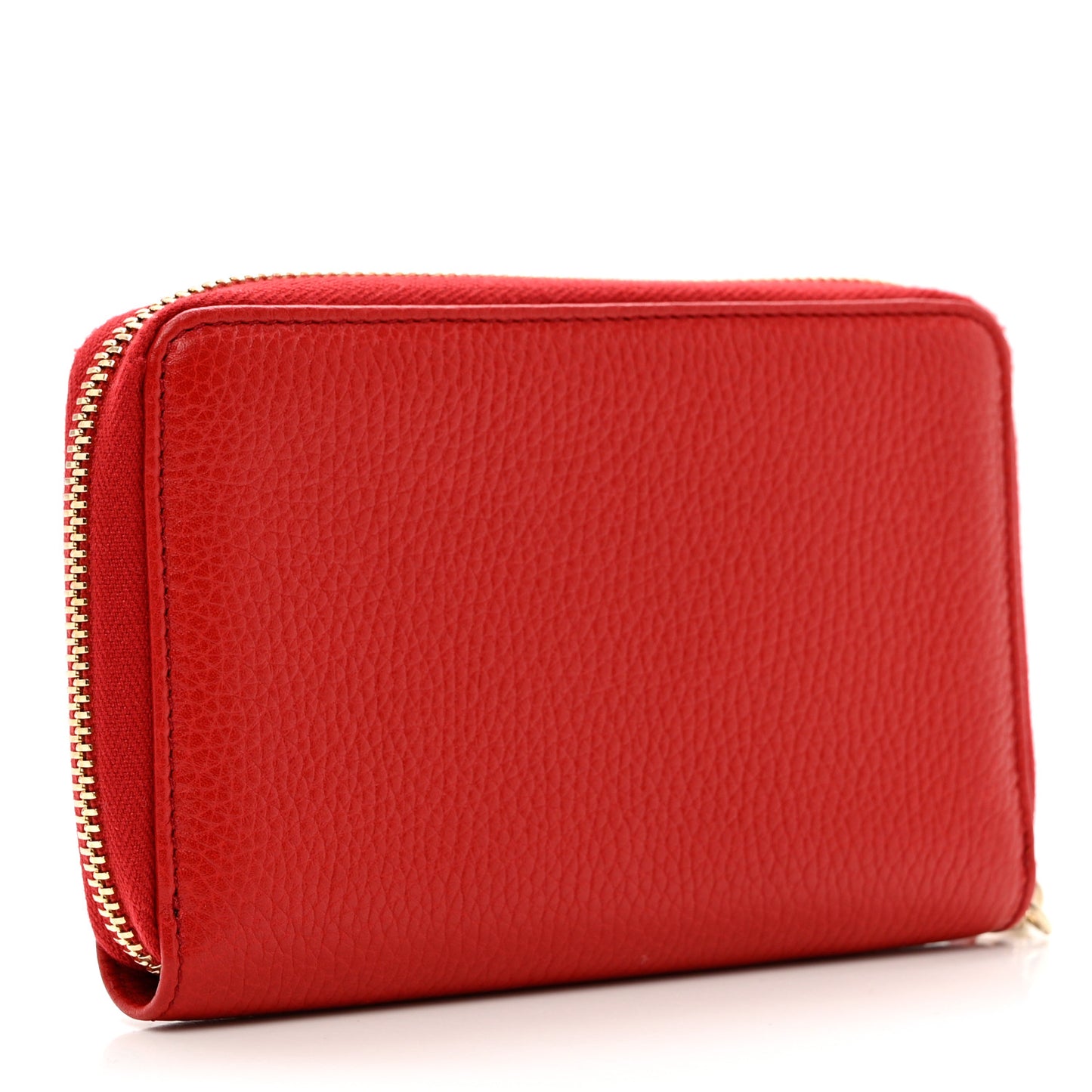 Pebbled Calfskin Medium Soho Zip Around Wallet Red