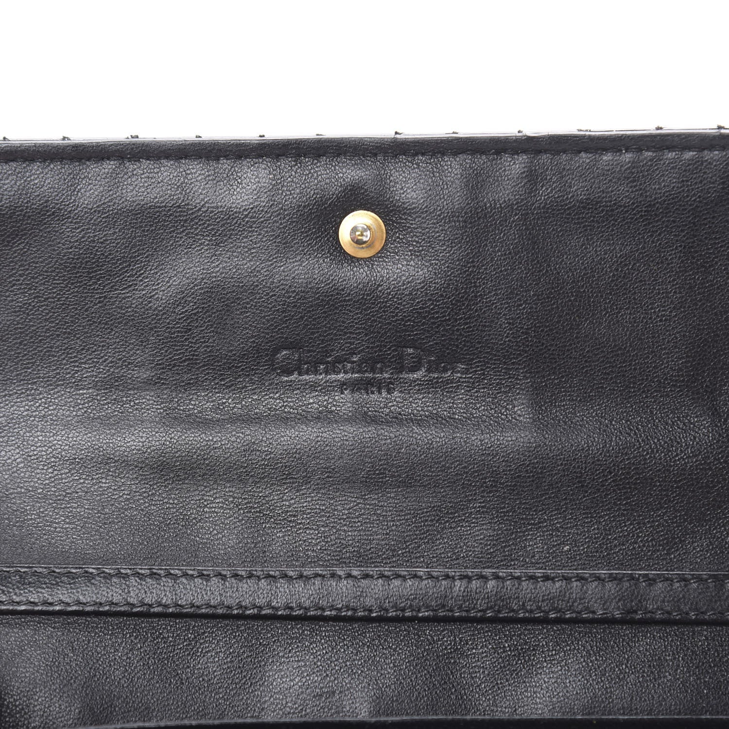 Christian Dior Patent Cannage Rendezvous Chain Wallet Black 6 of 10