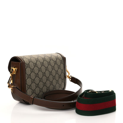 Gucci GG Supreme Monogram Web Mini Horsebit 1955 Shoulder Bag Beige Brown Sugar 3 of 6