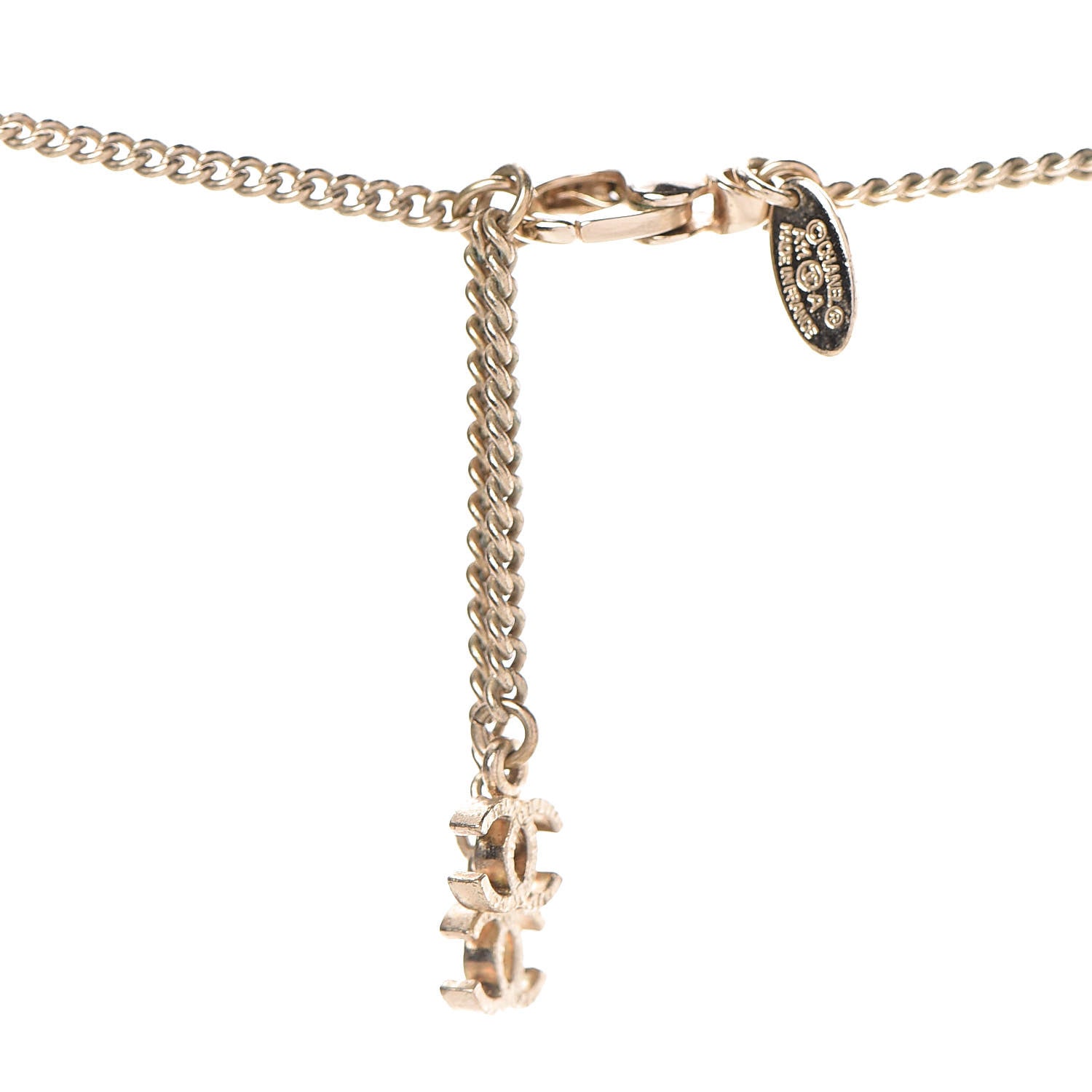 Chanel Pearl Flower CC Pendant Necklace Gold 4 of 5