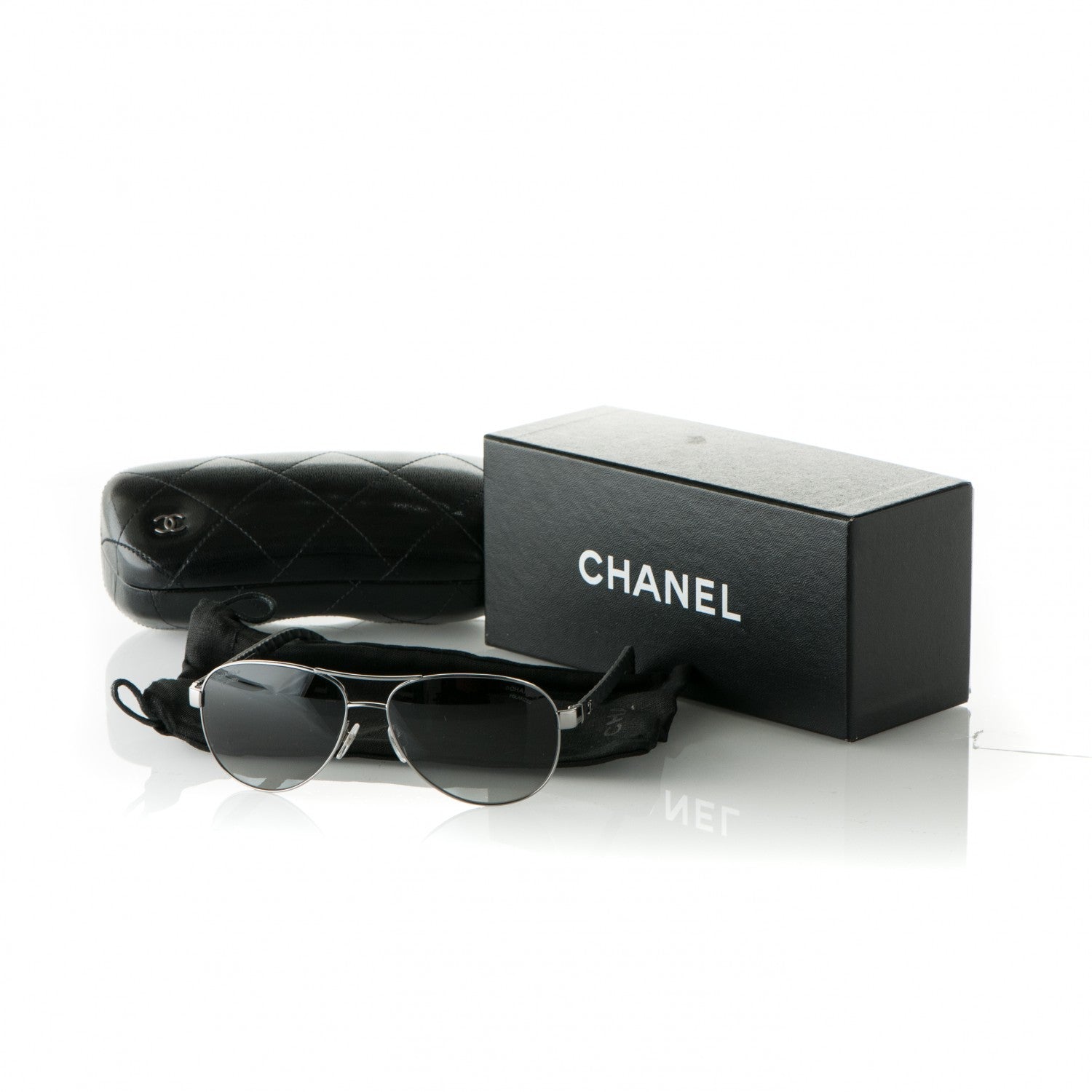 Chanel Polarized Aviator Sunglasses 4204-Q Black 9 of 9