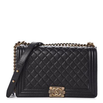 Chanel Caviar Quilted New Medium Boy Flap Black 1 of 12