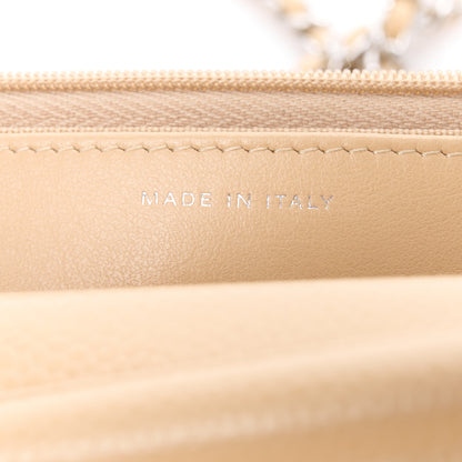 Chanel Caviar Quilted Wallet on Chain WOC Beige 7 of 12