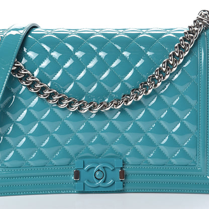 Chanel Patent Calfskin New Medium Plexiglass Boy Flap Green 7 of 9