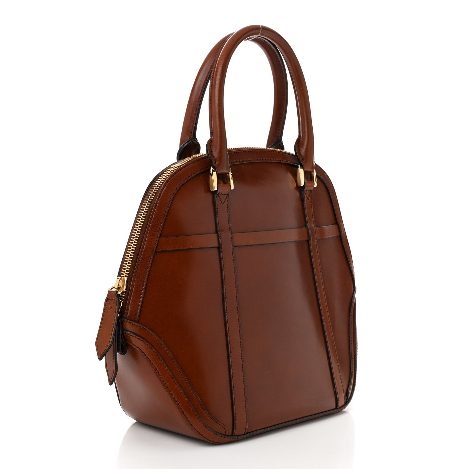 Burberry Bridle Calfskin Medium Orchard Bowling Bag Dark Tan 3 of 13