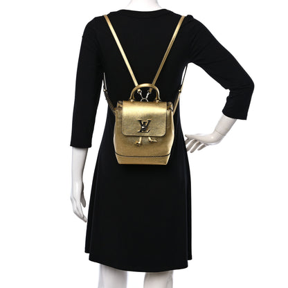 Louis Vuitton Metallic Calfskin Lockme Mini Backpack Gold 2 of 8