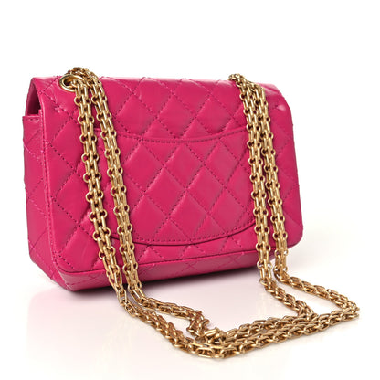 Chanel Aged Calfskin Quilted 2.55 Reissue Mini Flap Fuchsia 3 of 11