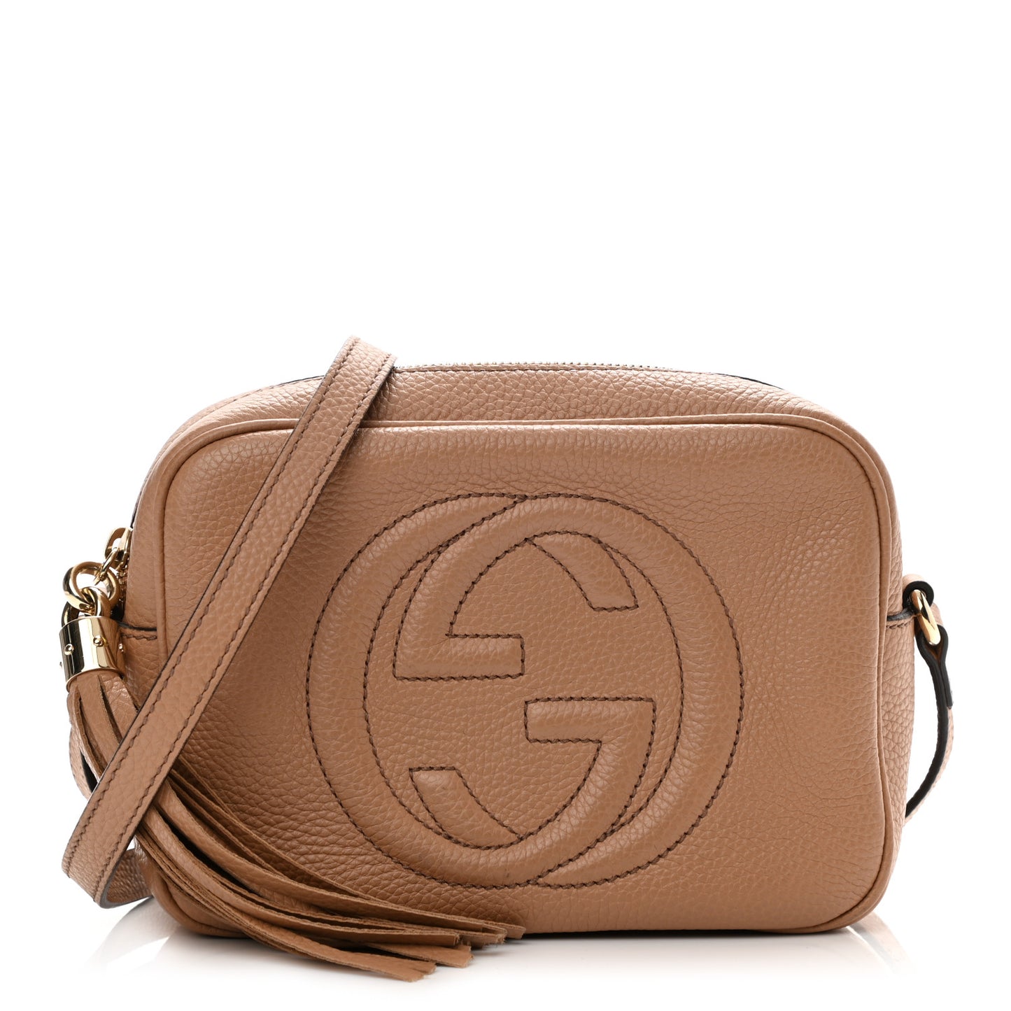 Pebbled Calfskin Small Soho Disco Bag Camelia