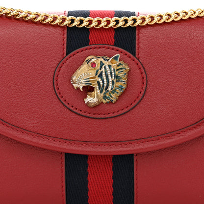 Gucci Textured Calfskin Web Mini Rajah Slim Flap Shoulder Bag Romantic Cherry 8 of 11