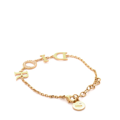 Christian Dior Metal Crystal Letters Bracelet  Gold 3 of 5