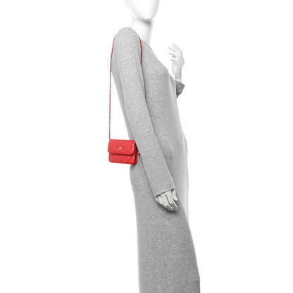 Chanel Lambskin Quilted Pearl Crush Clutch With Chain Red 2 of 11