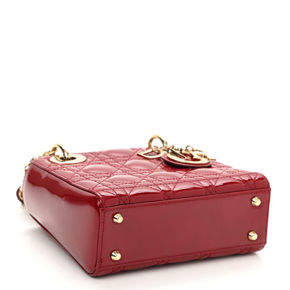 Christian Dior Patent Cannage Mini Lady Dior Red 4 of 8