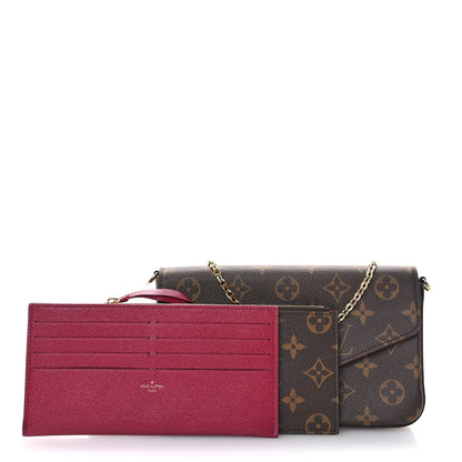 Louis Vuitton Monogram Pochette Felicie Chain Wallet Fuchsia 3 of 11