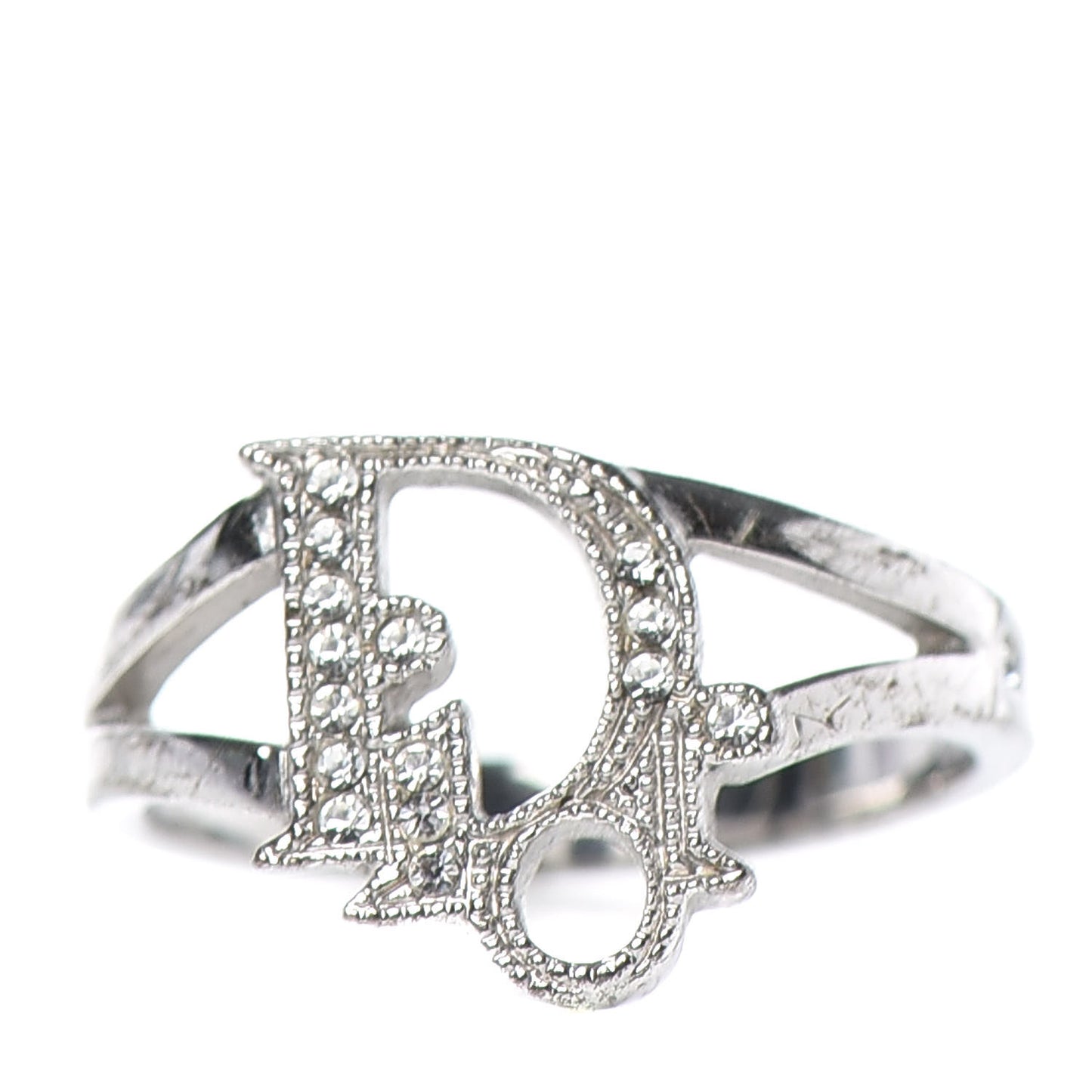 Crystal Logo Ring 7 Silver