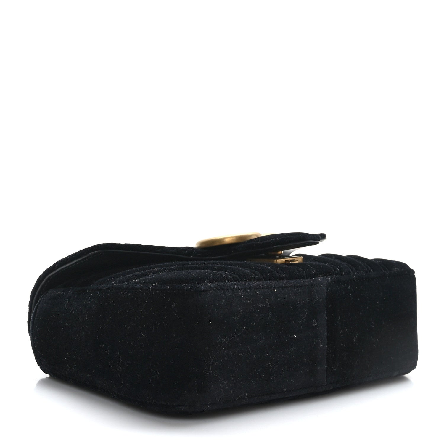 Gucci Velvet Matelasse Mini GG Marmont Shoulder Bag Black 4 of 10