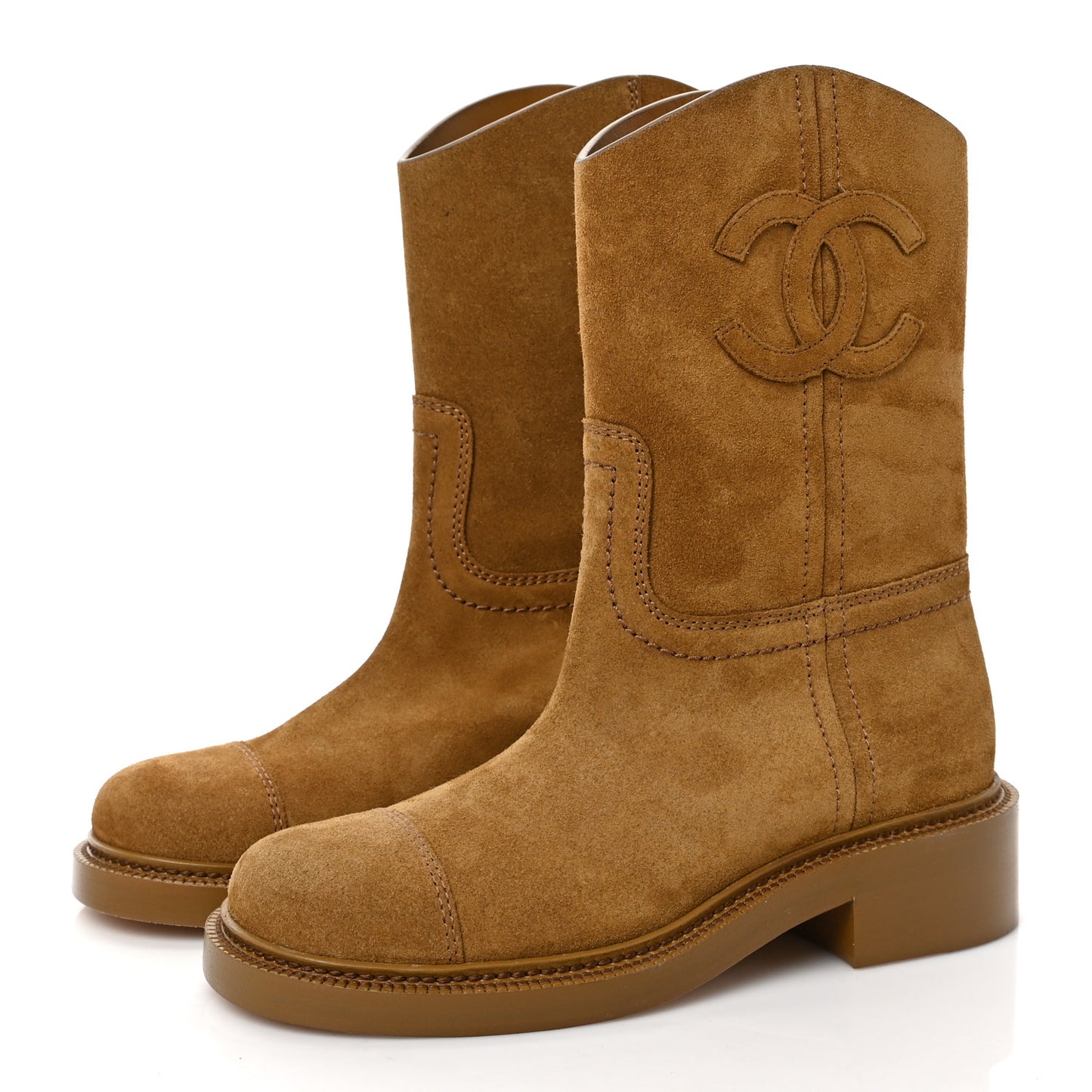 Suede CC Cap Toe Boots 37 Brown