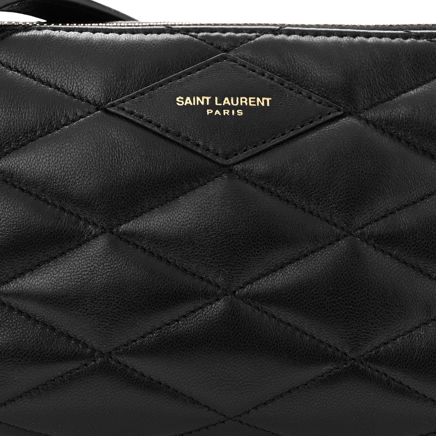 Saint Laurent Lambskin Quilted Gaby Zipped Shoulder Bag Black 8 of 10