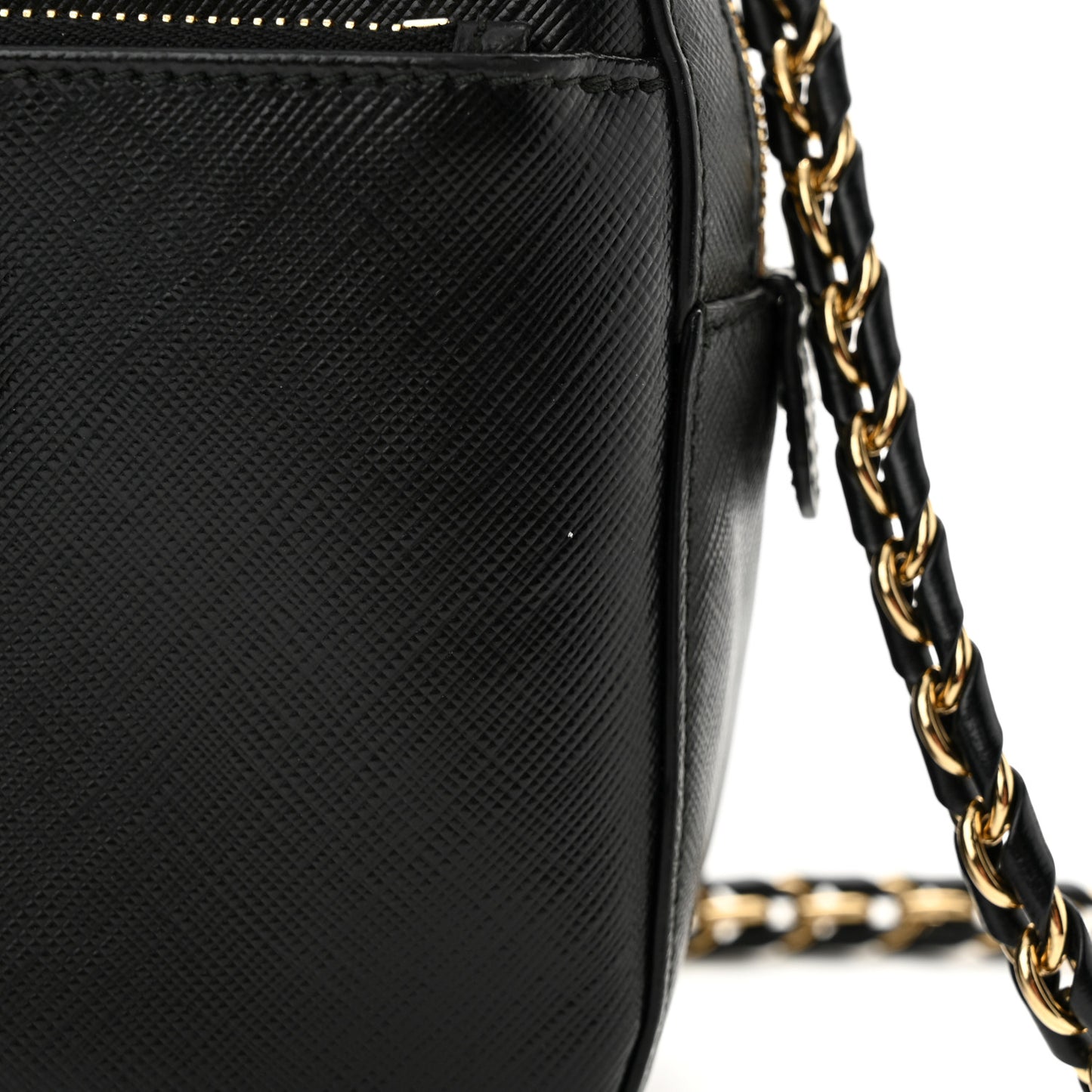Hammered Calfskin Lydia Bow Camera Bag Black