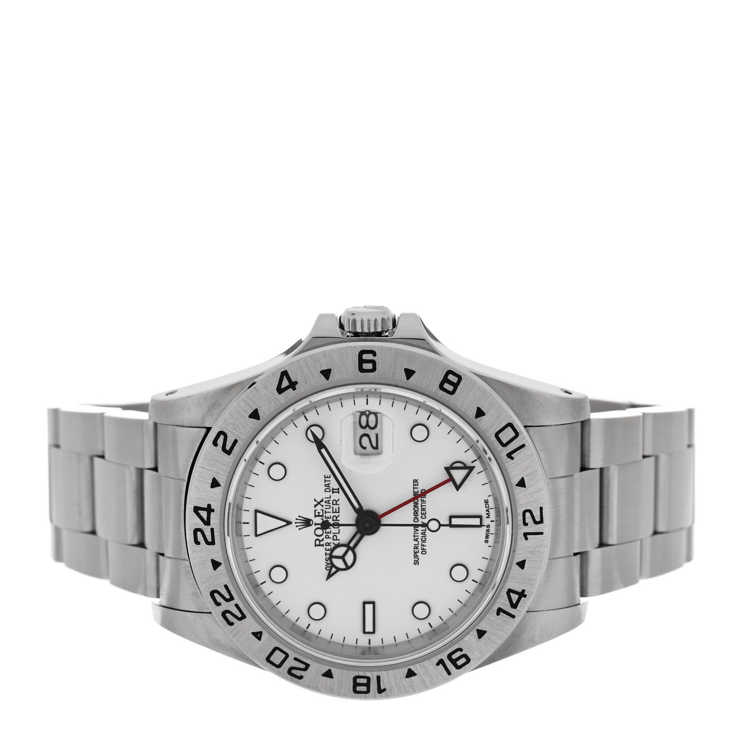 Stainless Steel 40mm Oyster Perpetual Date Explorer II Watch White 16570