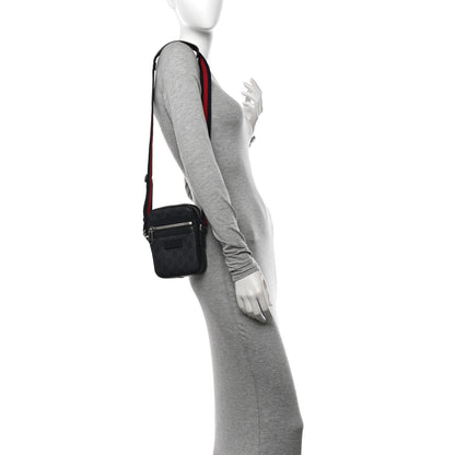 Gucci GG Supreme Monogram Appia Calfskin Web Small Camera Messenger Bag Black Grey Black Grey 2 of 13