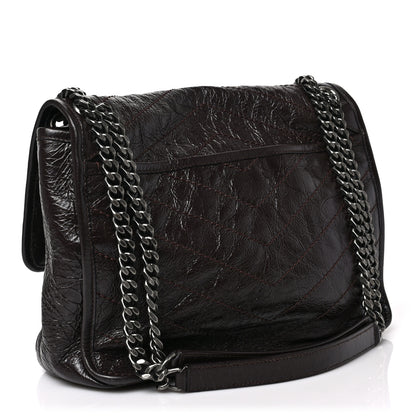 Saint Laurent Crinkled Calfskin Matelasse Monogram Medium Niki Chain Satchel Tulip 3 of 8