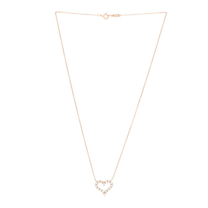 Tiffany 18K Rose Gold Diamond Small Heart Pendant Necklace 2 of 3