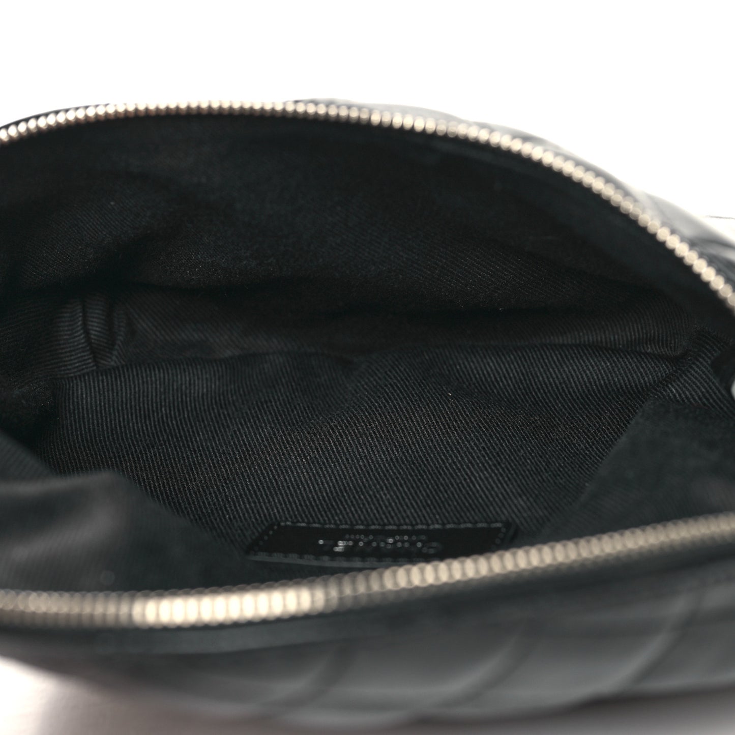 Lambskin Quilted Waist Belt Bag Black
