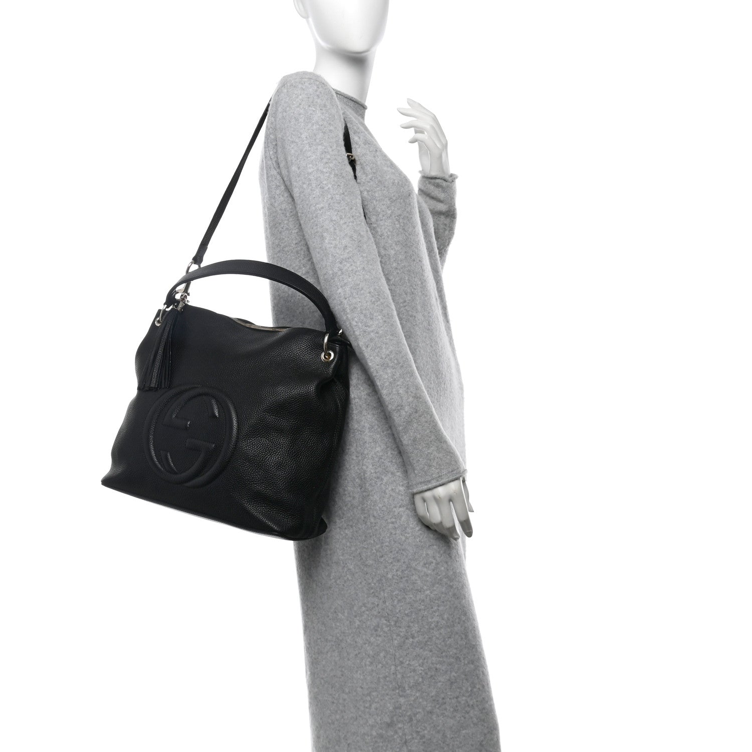 Gucci Pebbled Calfskin Large Soho Hobo Black 3 of 11