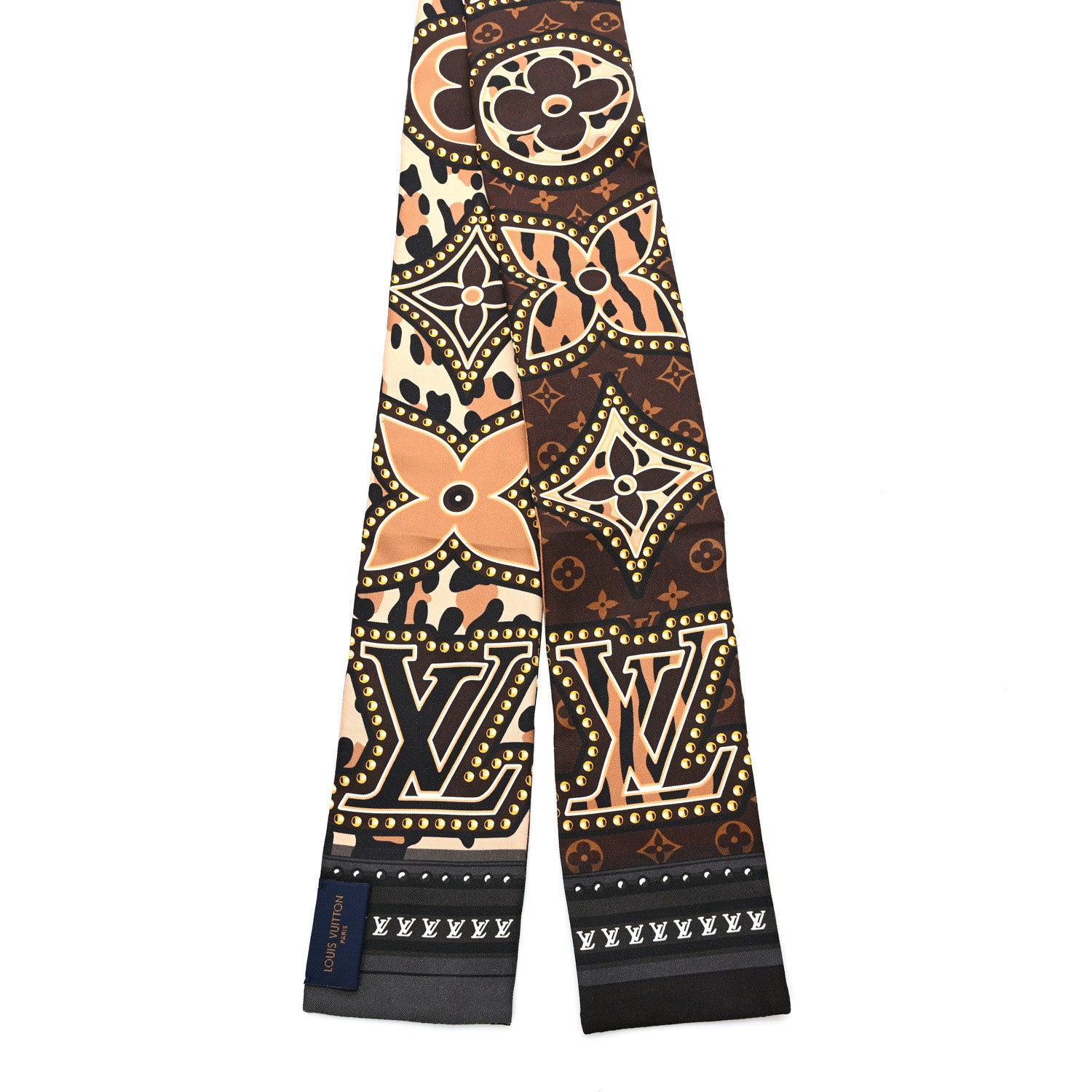 Louis Vuitton Silk Monogram LV World Bandeau Brown 2 of 4