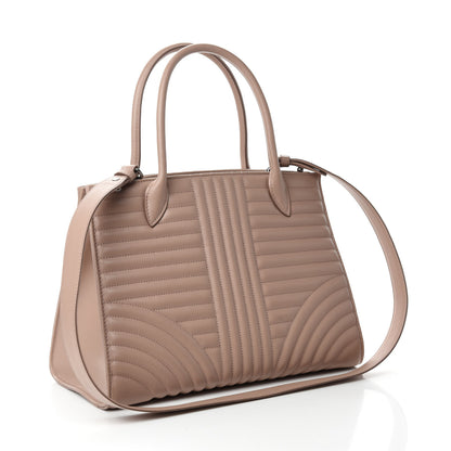 Prada Soft Calfskin Impunture Diagramme Tote Cipria 3 of 9