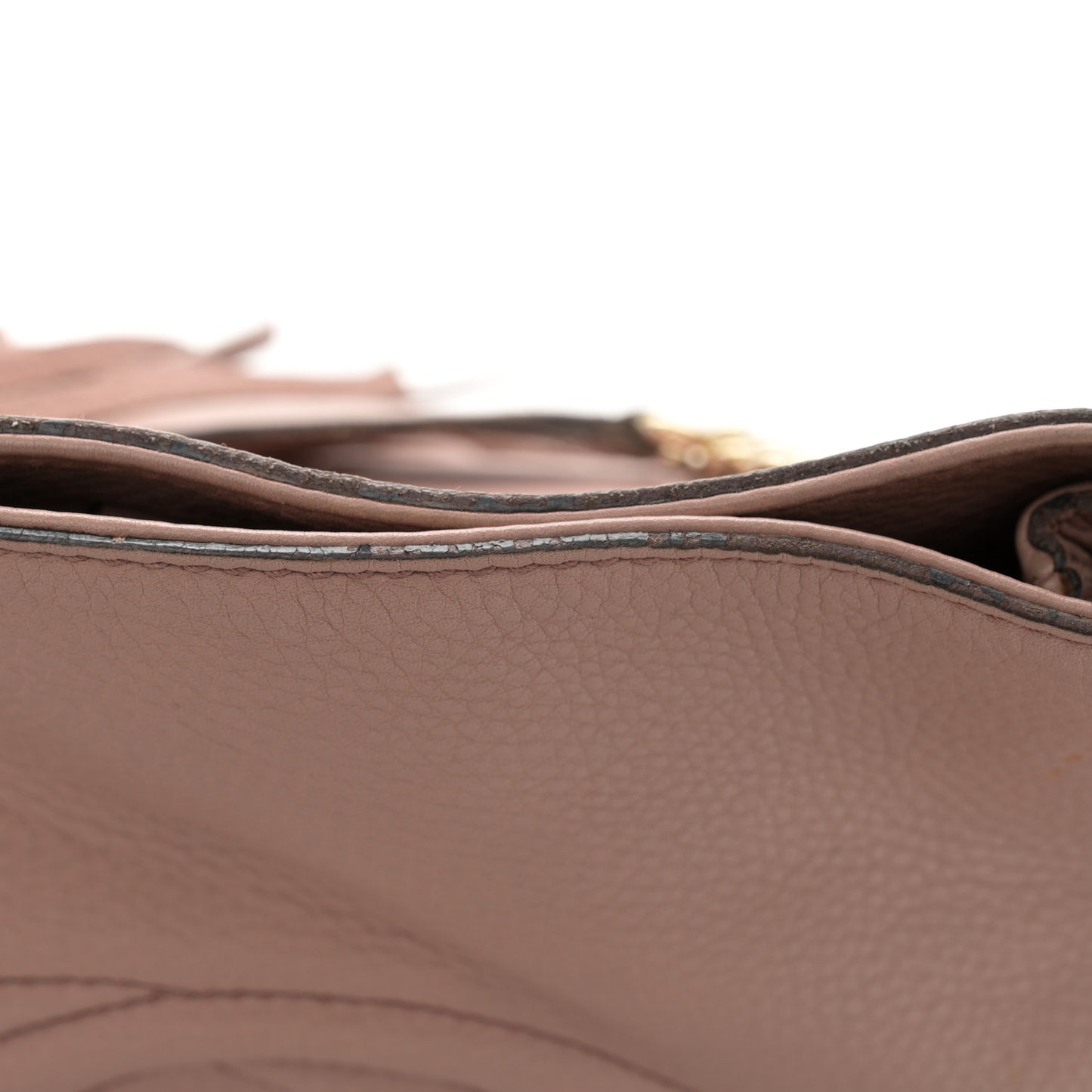 Pebbled Calfskin Medium Soho Chain Shoulder Bag Antique Rose