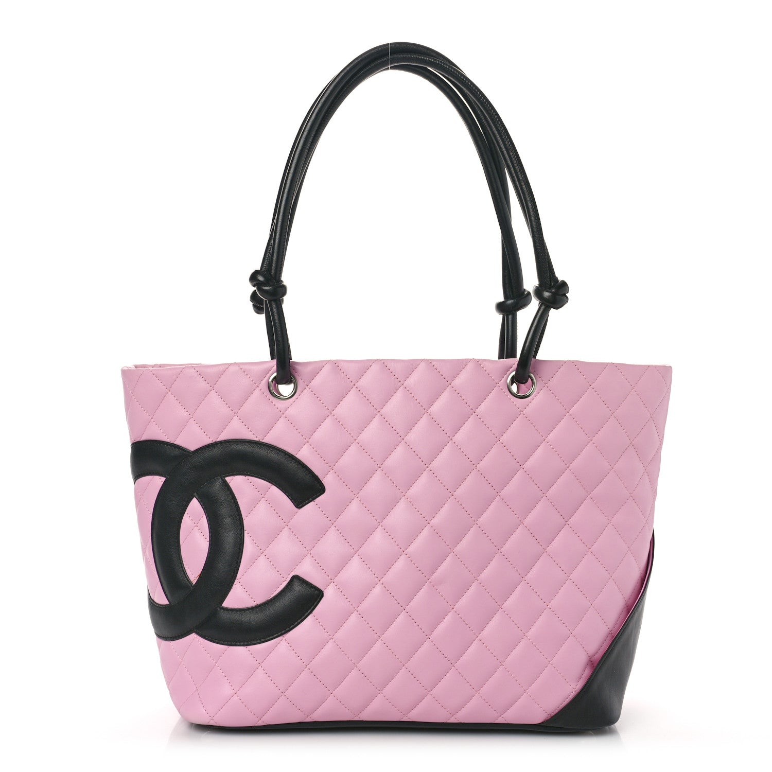 Chanel Calfskin Quilted Large Cambon Tote Pink Black 1 of 9